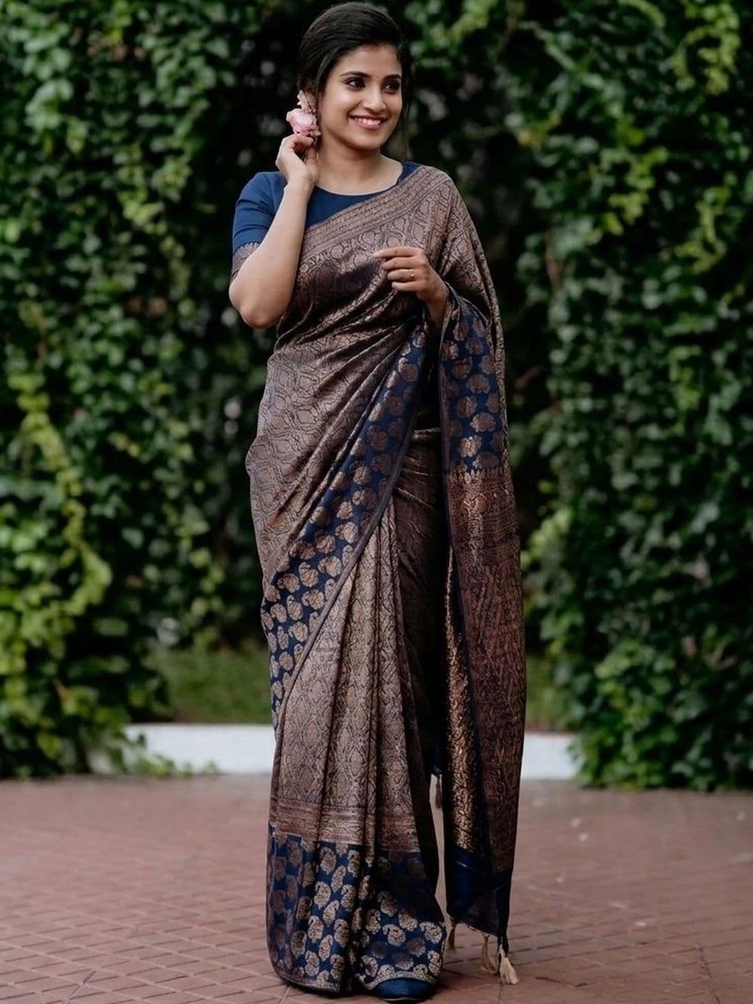 SHRIADINATH Woven Design Zari Art Silk Banarasi Saree - view 1
