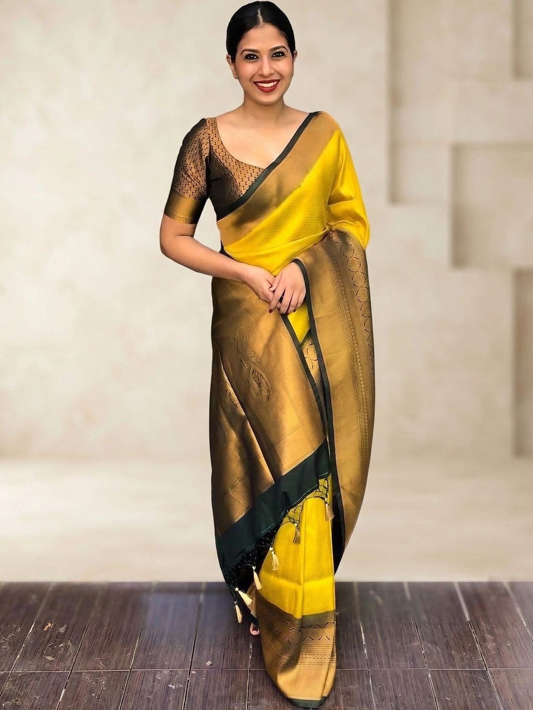nejadhari tax Woven Design Zari Art Silk Banarasi Saree - view 1