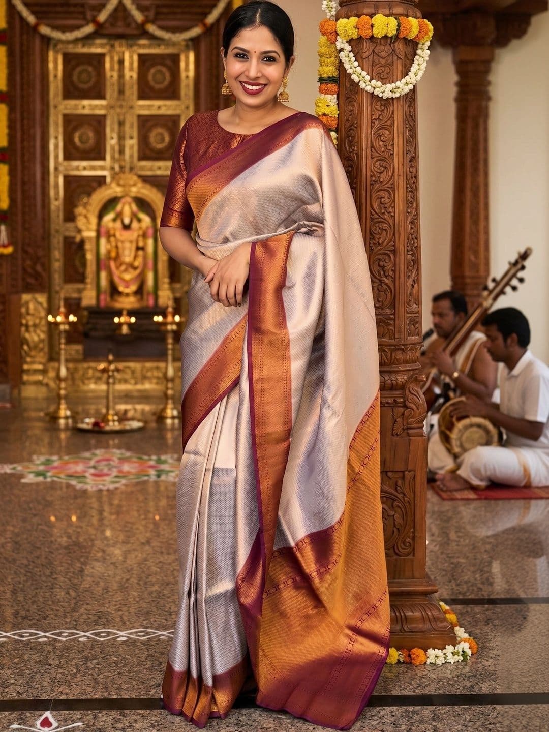 SHRIADINATH Woven Design Zari Art Silk Banarasi Saree - view 1