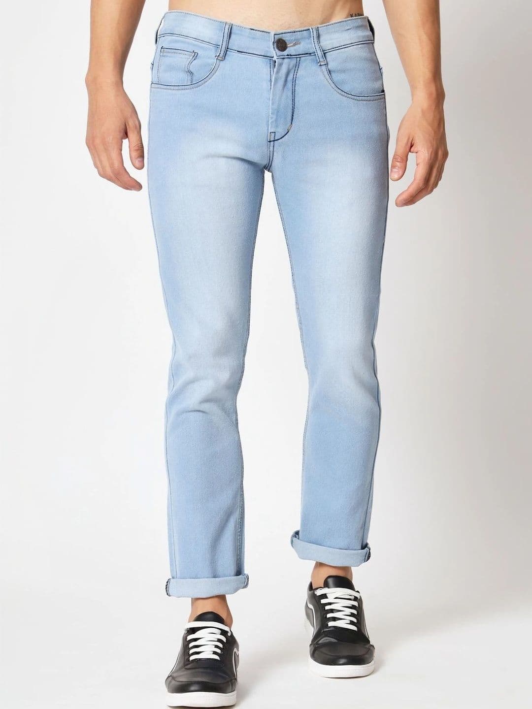 Encrypt Men Regular Fit Mid-Rise Cuffed Hem Stretchable Jeans - view 1
