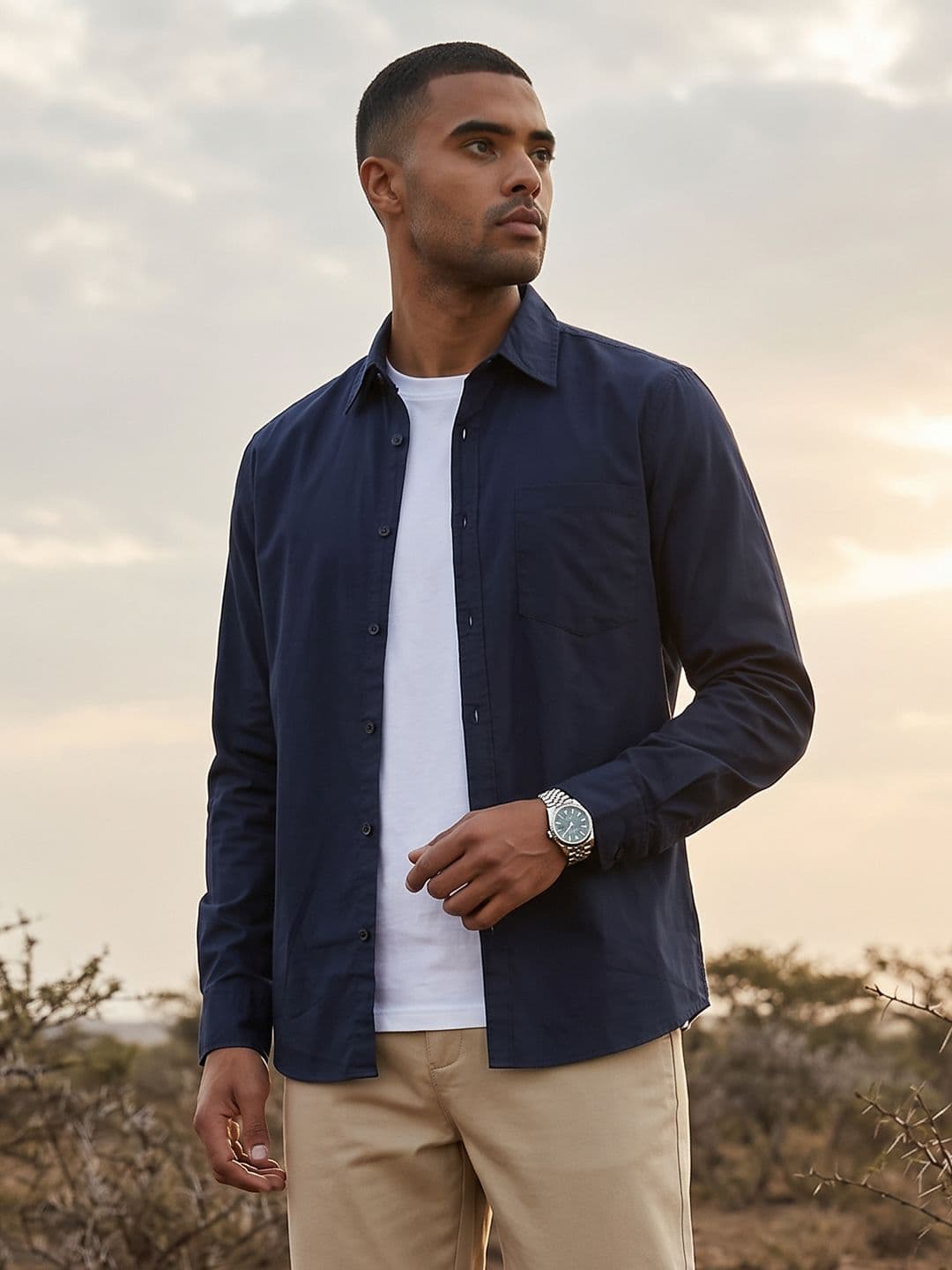 The Roadster Life Co. Spread Collar Pure Cotton Casual Shirt - view 1