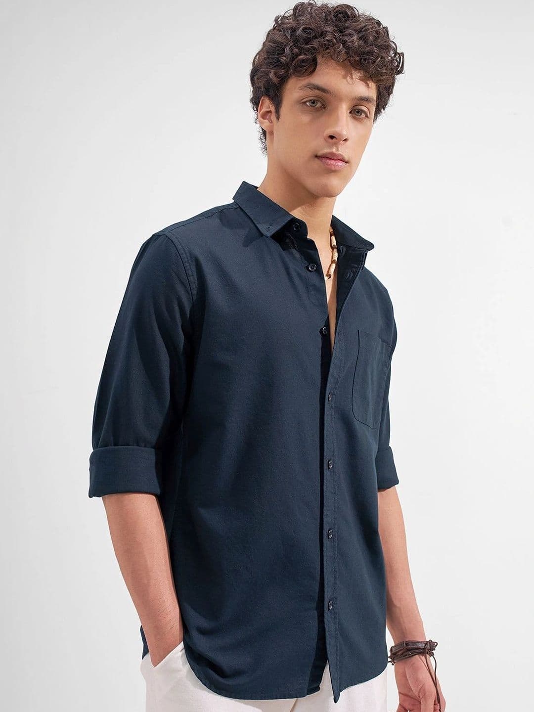 Highlander Cotton Solid Oxford Button Down Shirt - view 1