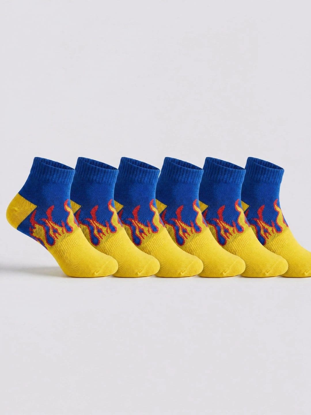Moda Rapido Men Pack of 6 Cotton Blend Patterned Ankle Length Socks - view 1