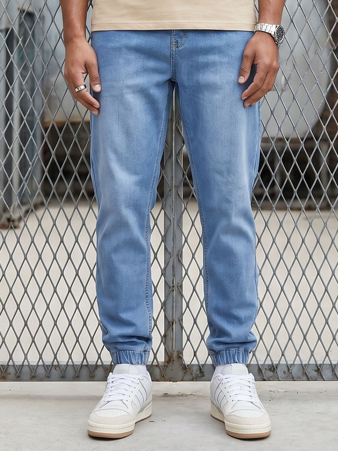 The Roadster Life Co. Men Relaxed Fit Stretchable Denim Joggers - view 1