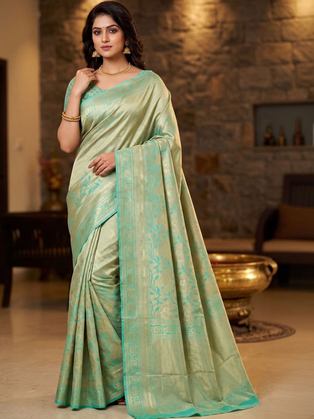 AwadhiCraft Woven Design Zari Art Silk Banarasi Saree - view 1