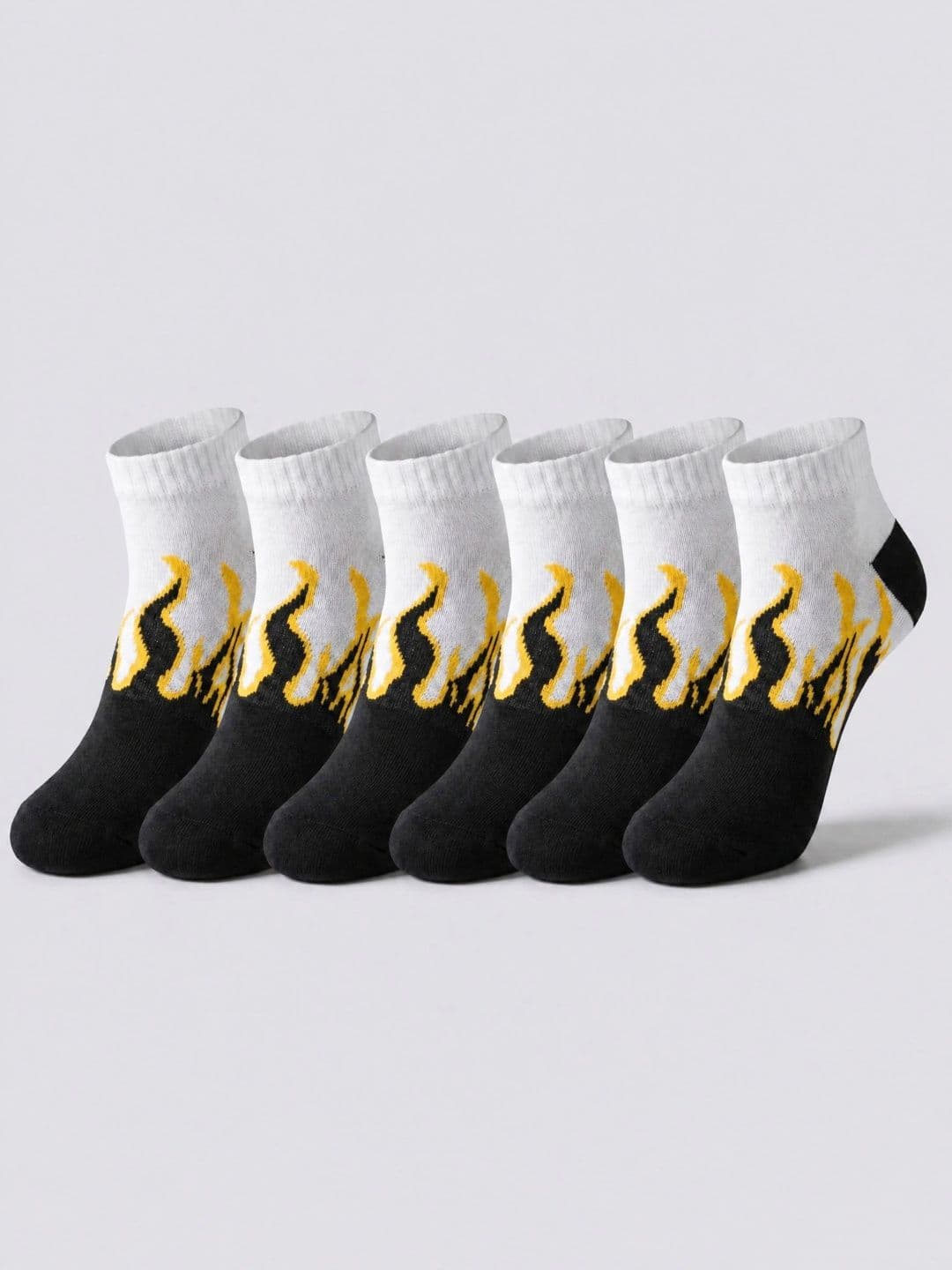 Moda Rapido Men Pack of 6 Cotton Blend Patterned Ankle Length Socks - view 1