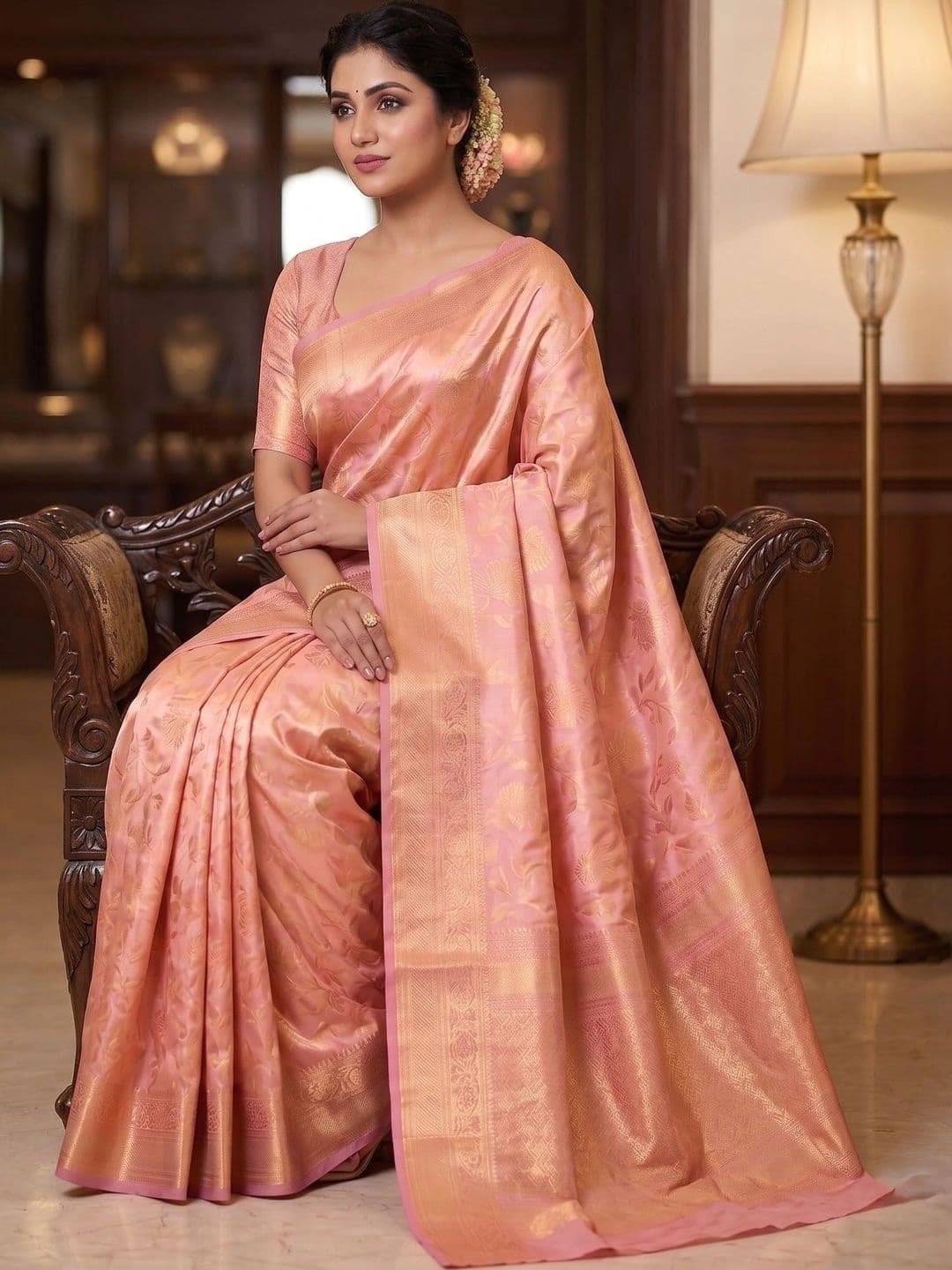 Faishonhouse Woven Design Zari Art Silk Banarasi Saree - view 1