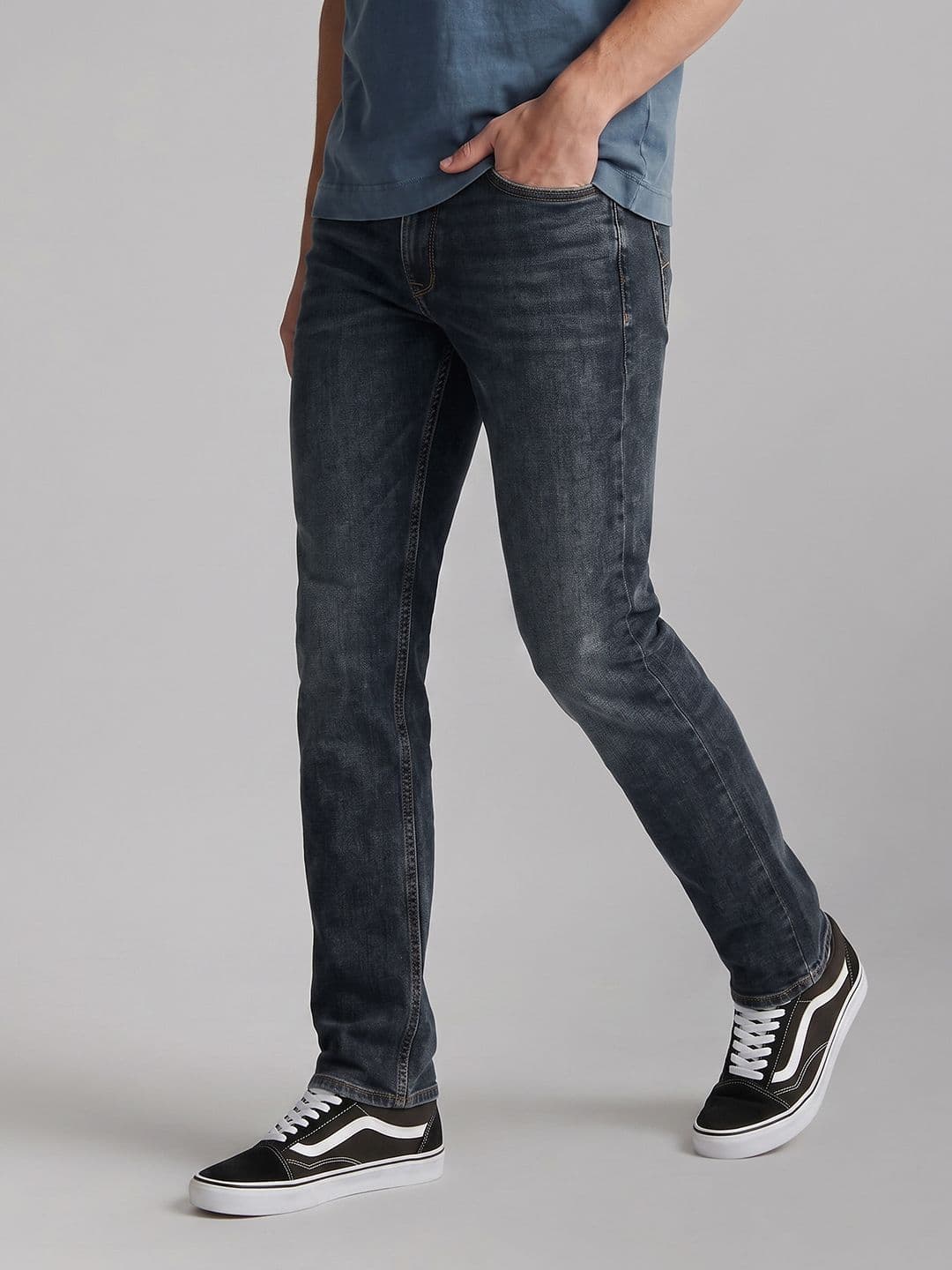 Louis Philippe Jeans Men Slim Fit Mid-Rise Light Fade Stretchable Jeans - view 1