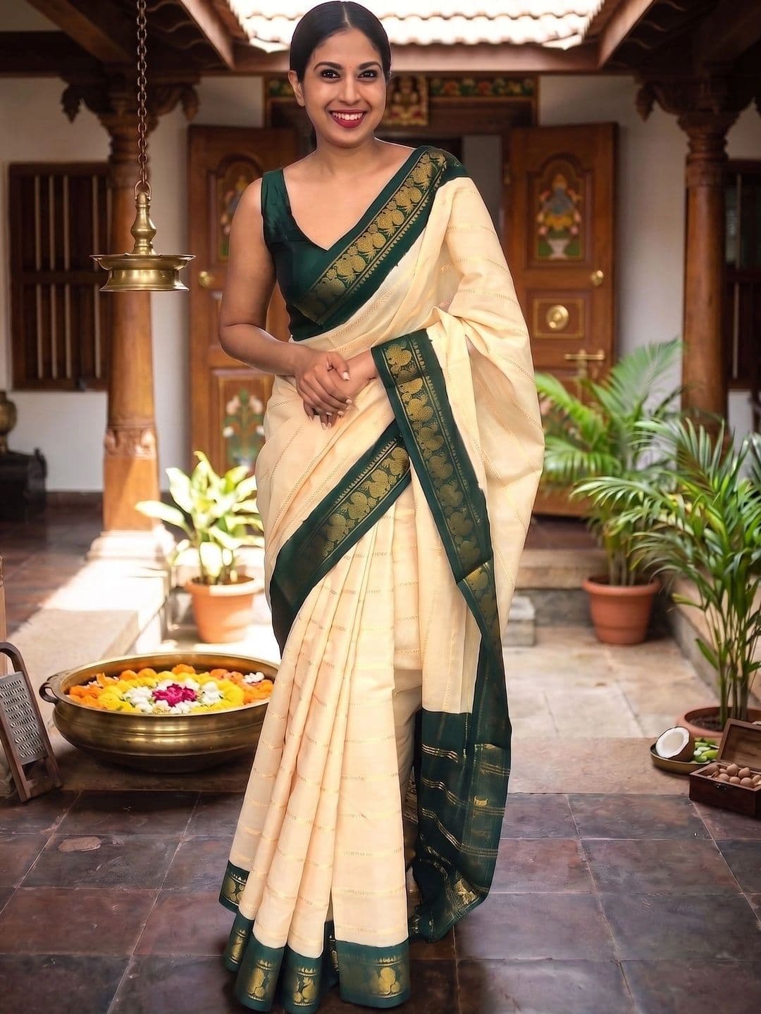 you shop we ship Woven Design Zari Art Silk Banarasi Saree - view 1