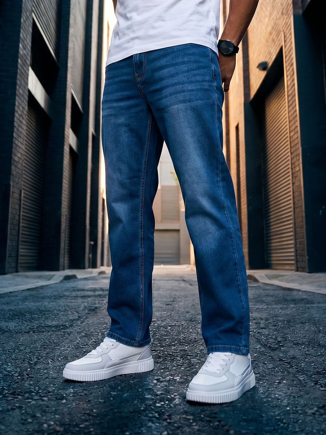 The Roadster Life Co. Men Straight Fit Clean Look Jeans - view 1