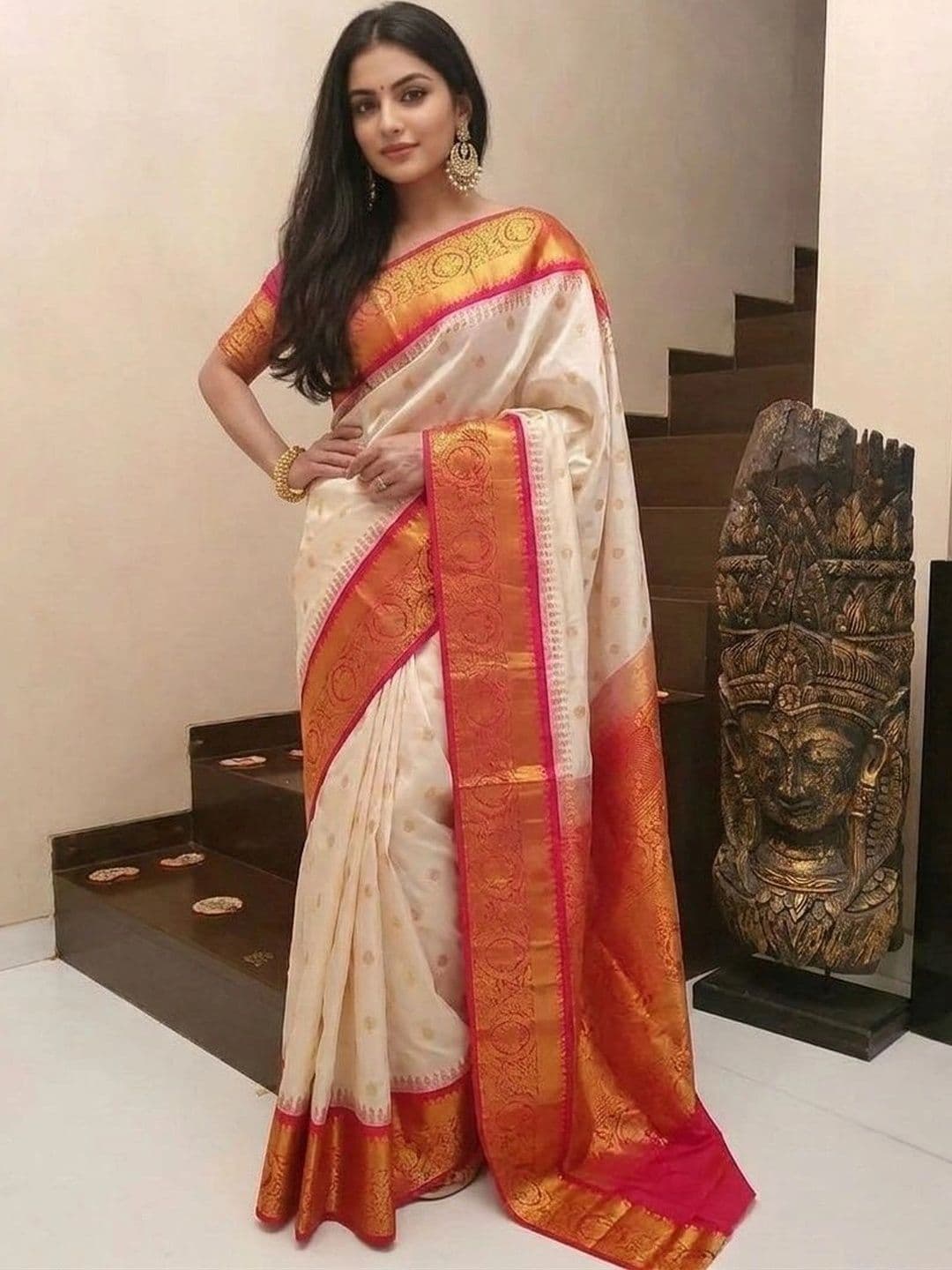 nejadhari tax Woven Design Zari Art Silk Banarasi Saree - view 1