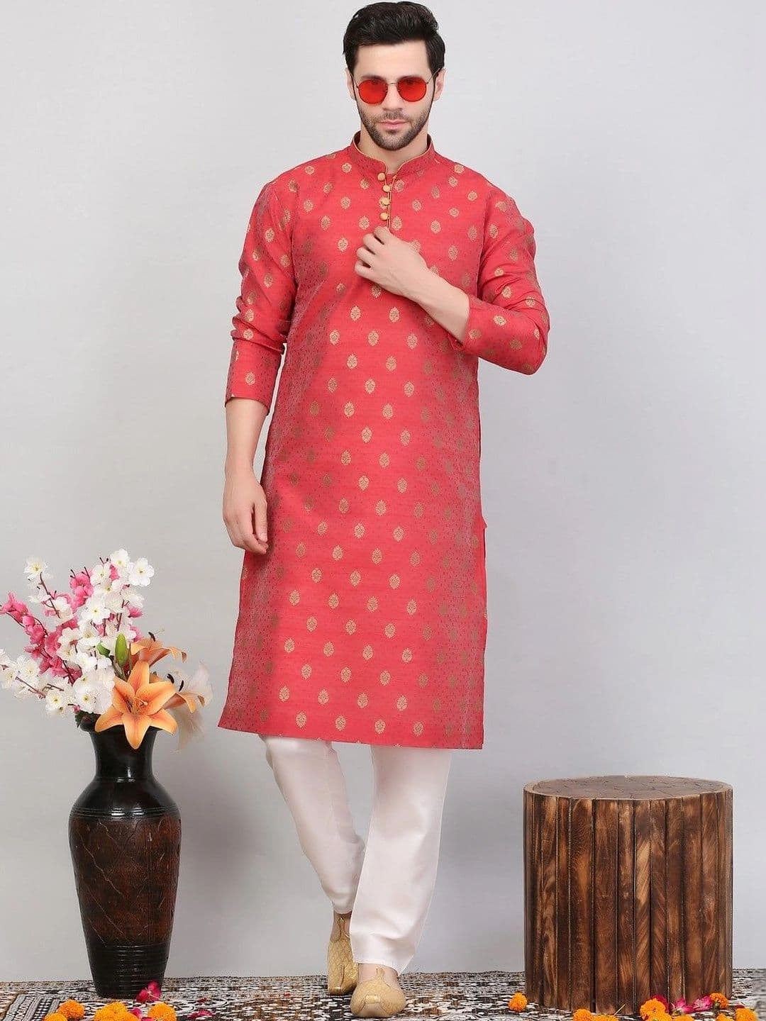 Sydney Heights Men Jacquard Kurta - view 1