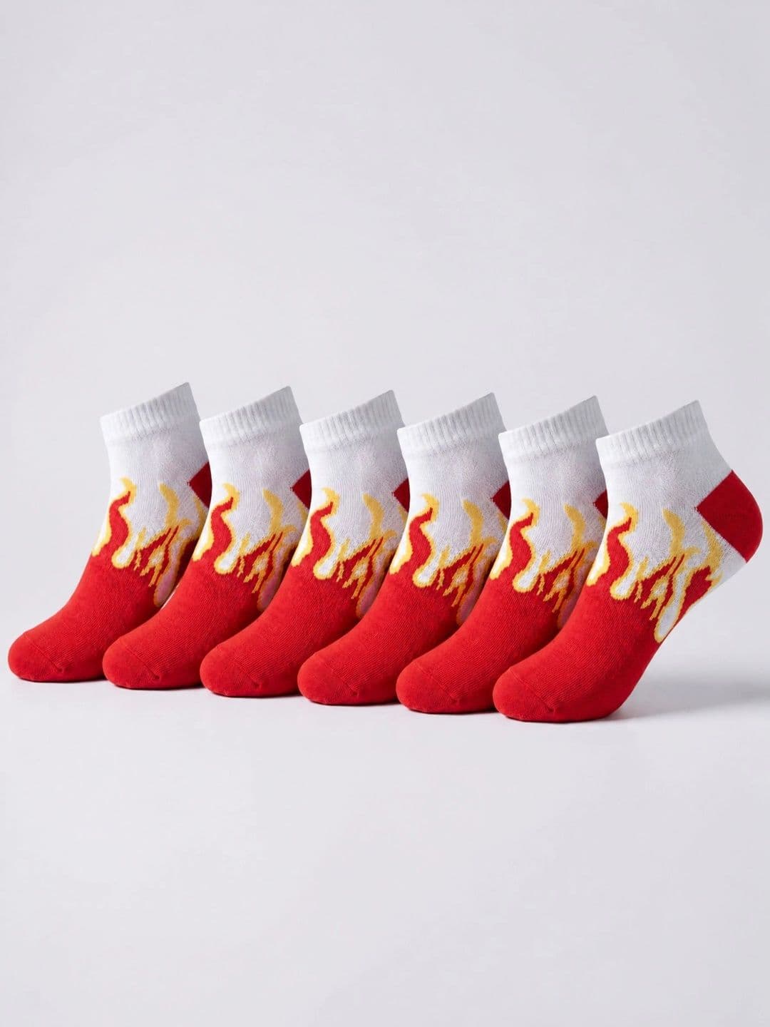 Moda Rapido Men Pack of 6 Cotton Blend Patterned Ankle Length Socks - view 1