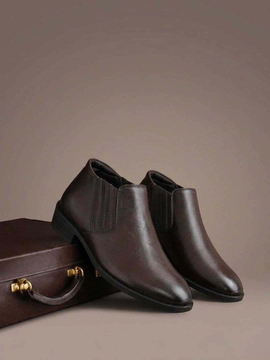 House of Pataudi Men Pointed Toe Formal Slip-On Shoes - view 1