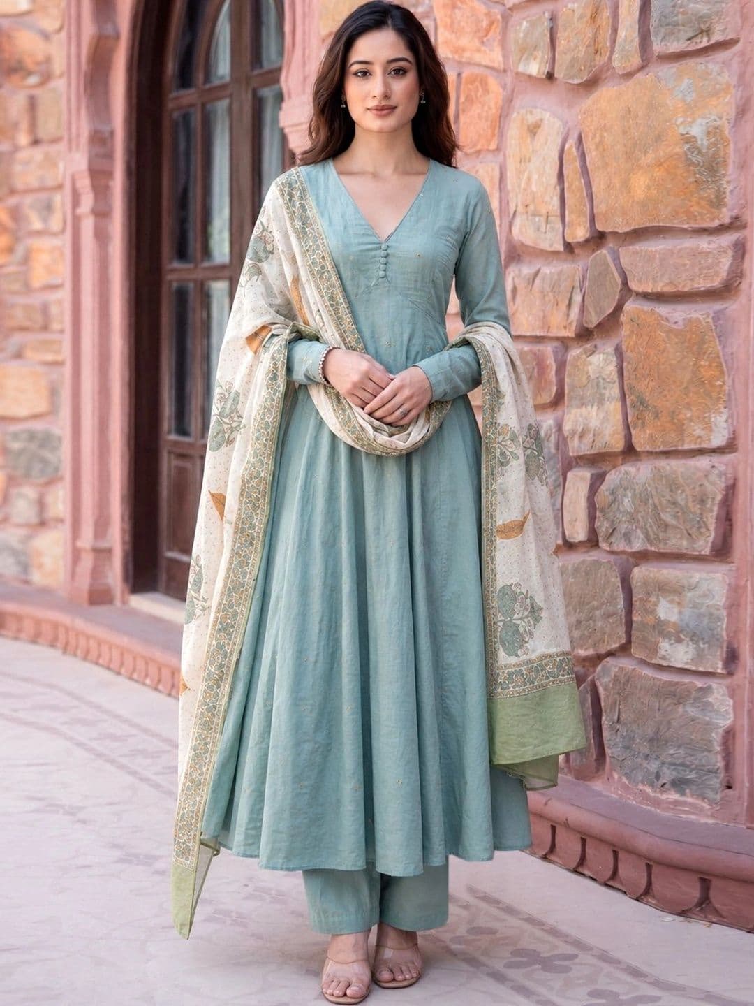 Anouk Women Ethnic Motifs Regular Kurta with Trousers & With Dupatta - view 1