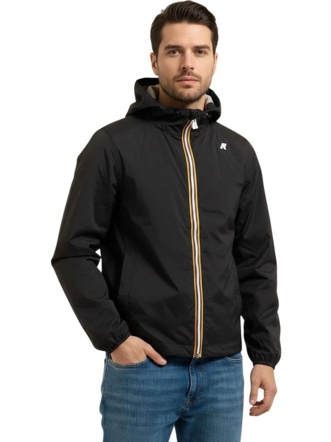 K-Way Black Regular Hood Jacket - view 1