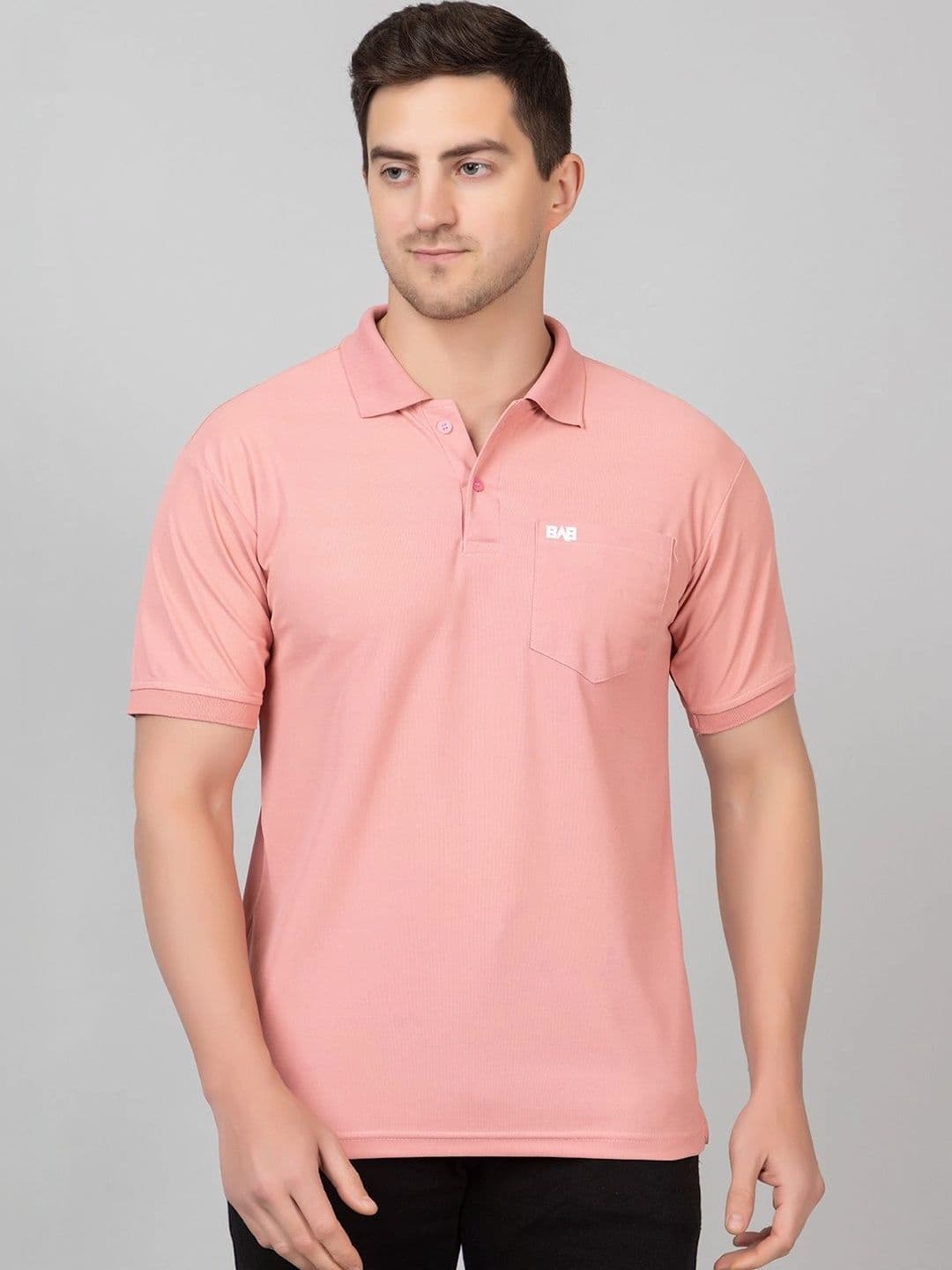 bab Men Brand Logo Polo Collar Pockets T-shirt - view 1