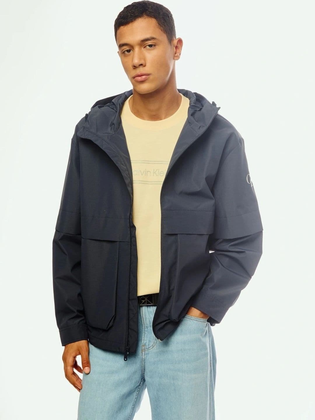 Calvin Klein Jeans Men Brand Logo Lightweight Open Front Jacket - view 1