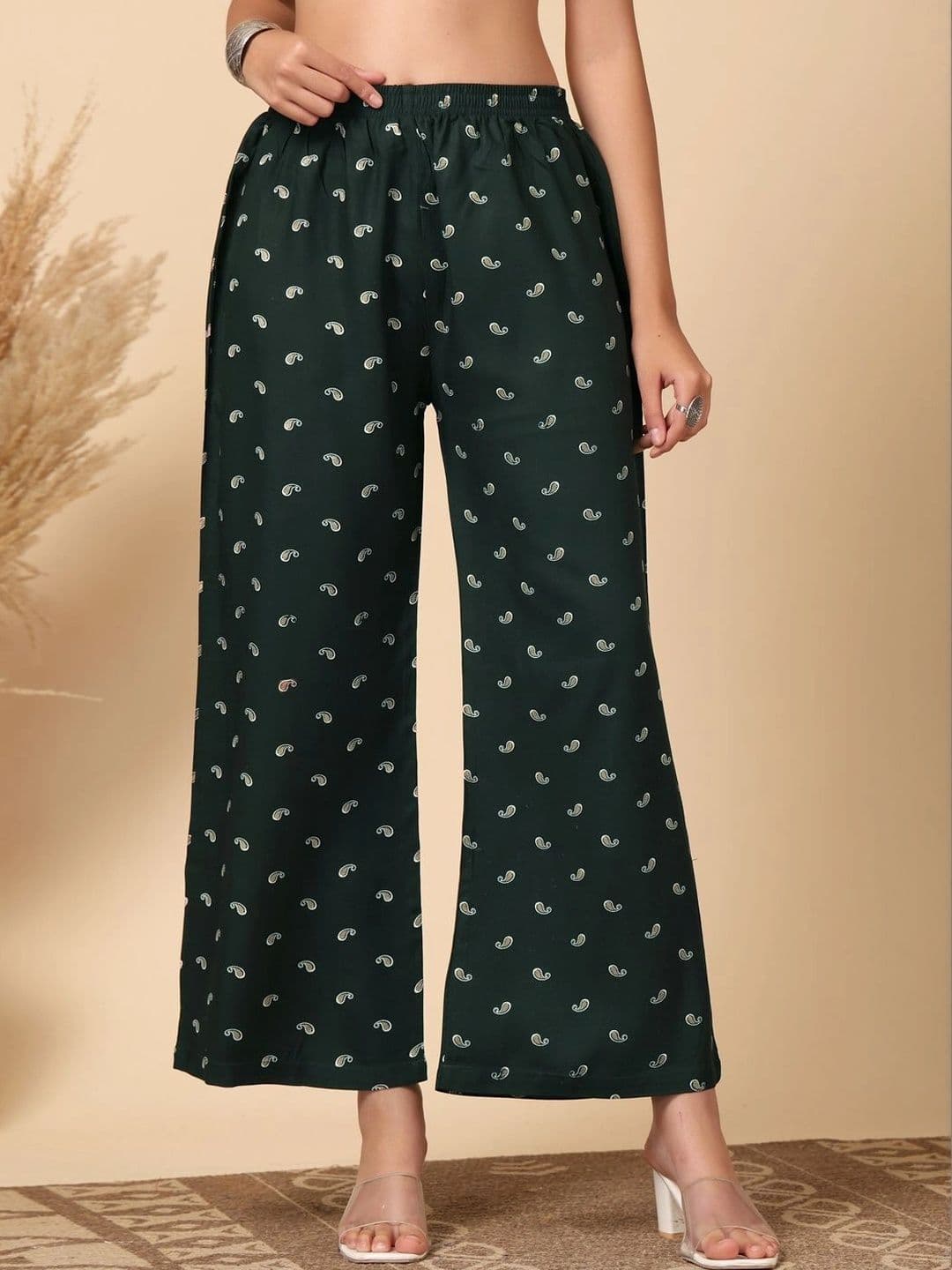 Moda Rapido X KLOTTHE Women Paisley Printed Knitted Cropped Ethnic Palazzos - view 1