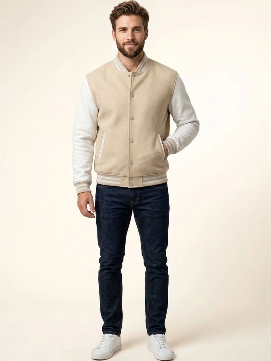 Besick Men Colourblocked Varsity Jacket - view 1
