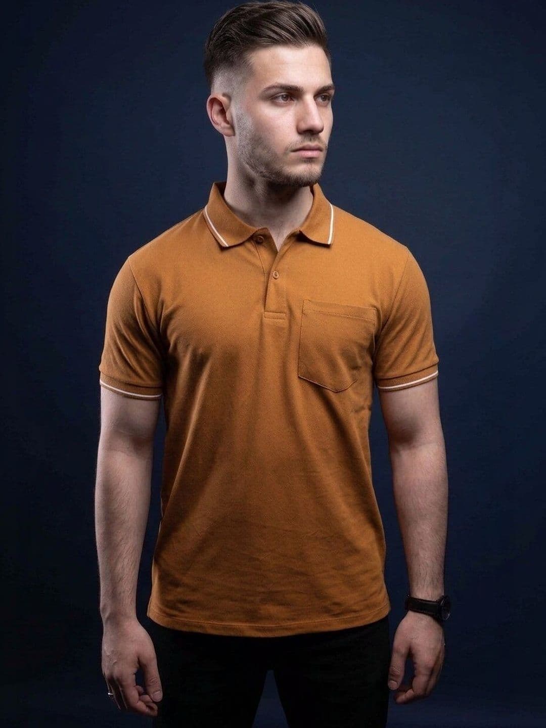 MAXZONE Men Polo Collar Pockets T-shirt - view 1