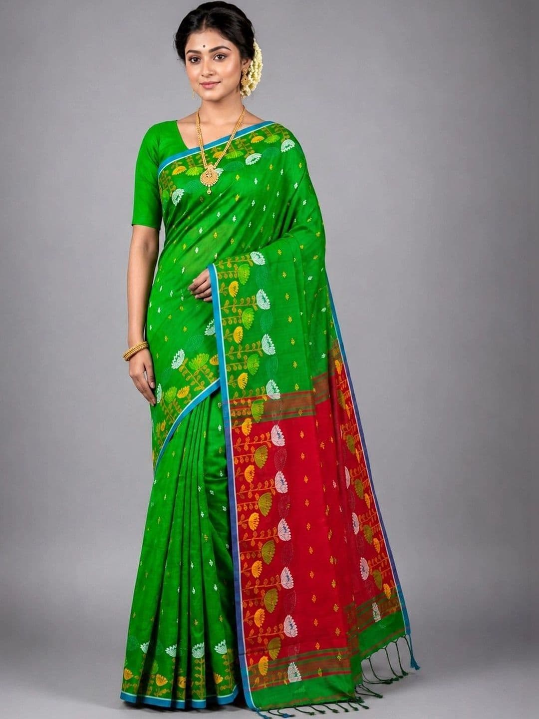 FASHIONIUM Woven Design Silk Cotton Saree - view 1