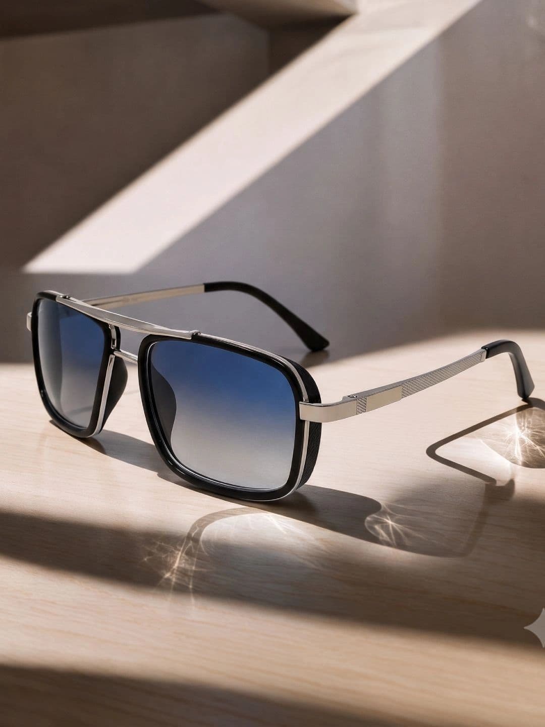 HRX by Hrithik Roshan Unisex Blue Lens & Silver-Toned Aviator Sunglasses with - view 1