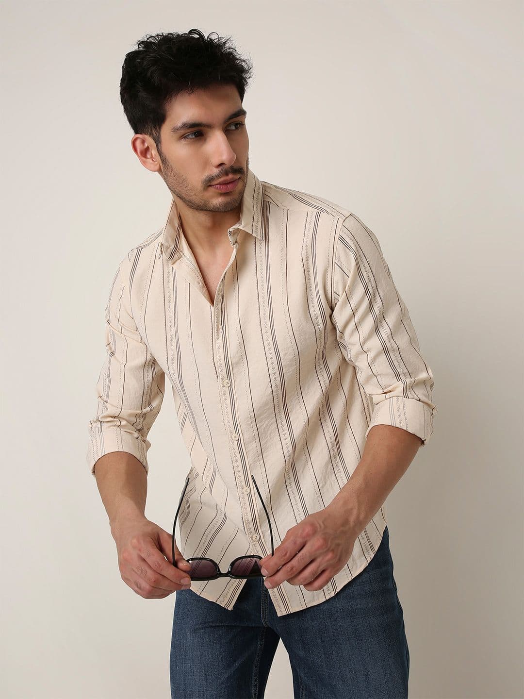 Blnk Men Relaxed Fit Vertical Striped Spread Collar Casual Shirt - view 1