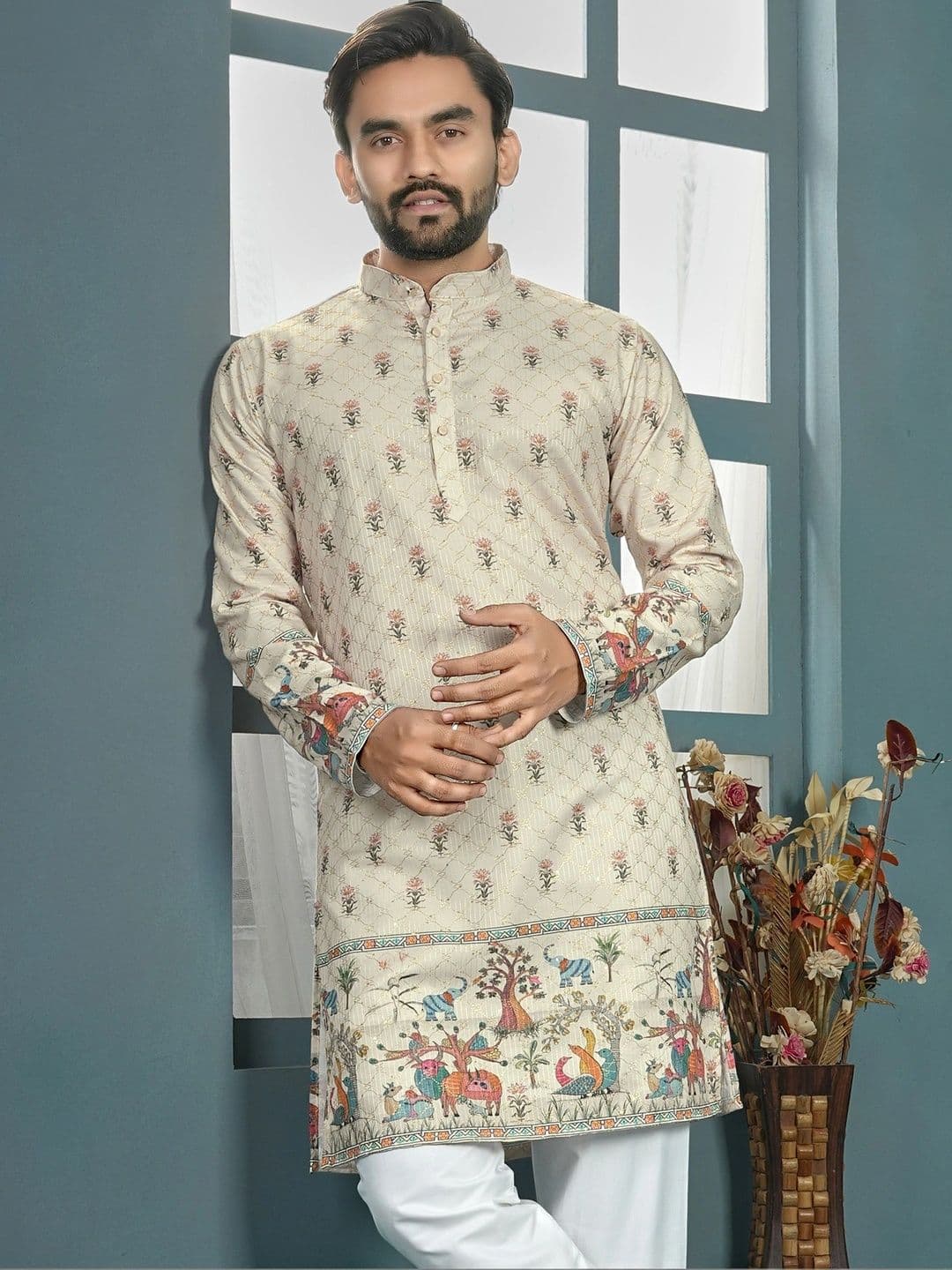 CELLUX Men Ethnic Motifs Printed Kurta - view 1