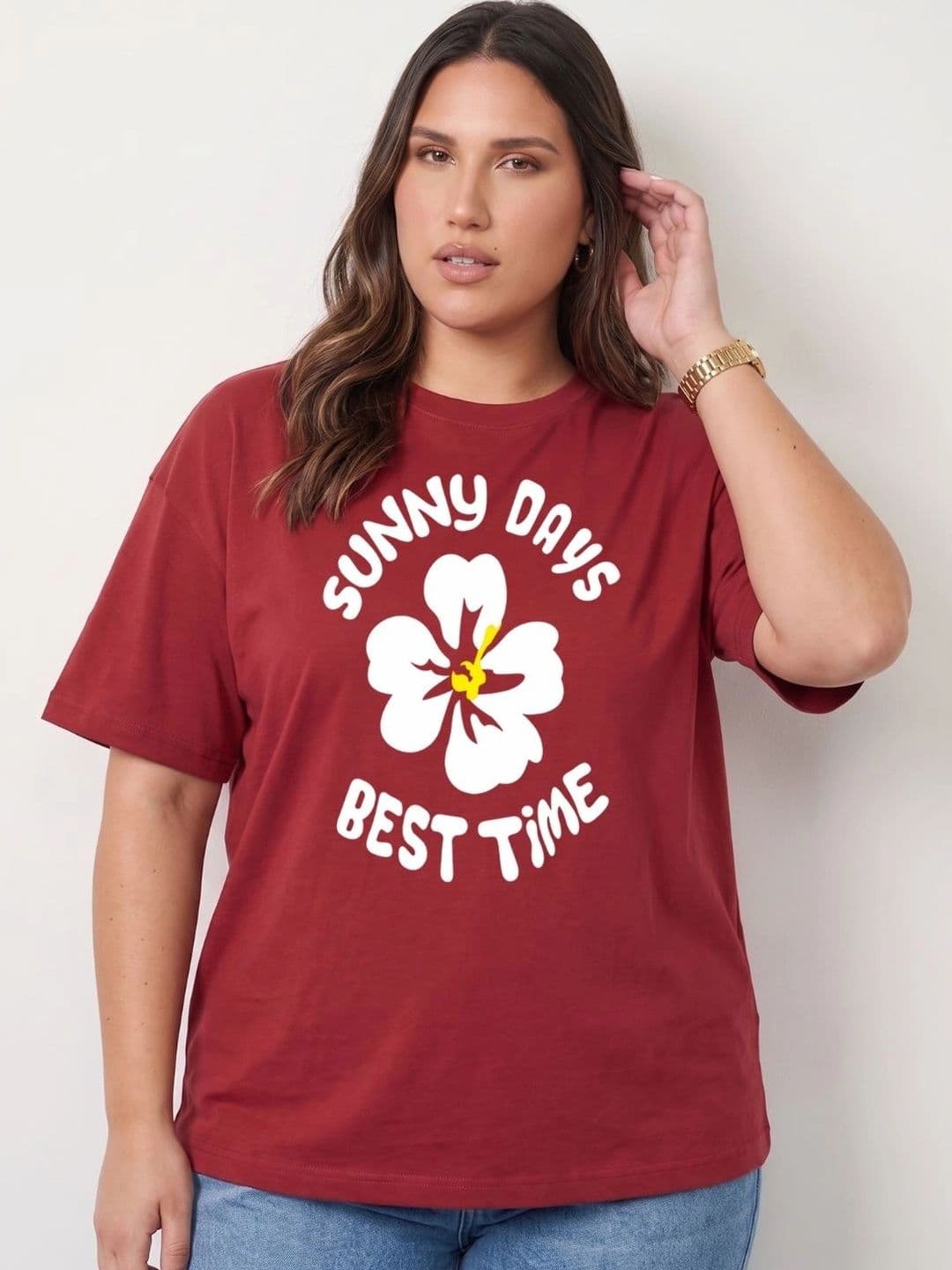 Toodle Plus Plus Size Women Floral Printed T-shirt - view 1