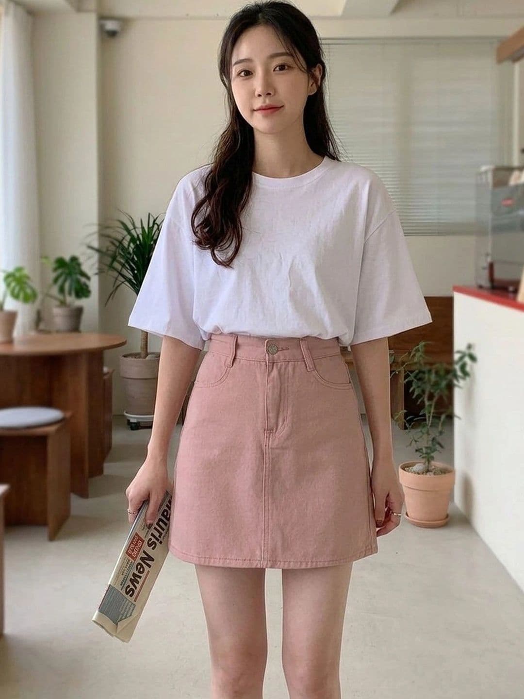 StyleCast Women Denim Above Knee A-Line Skirt - view 1