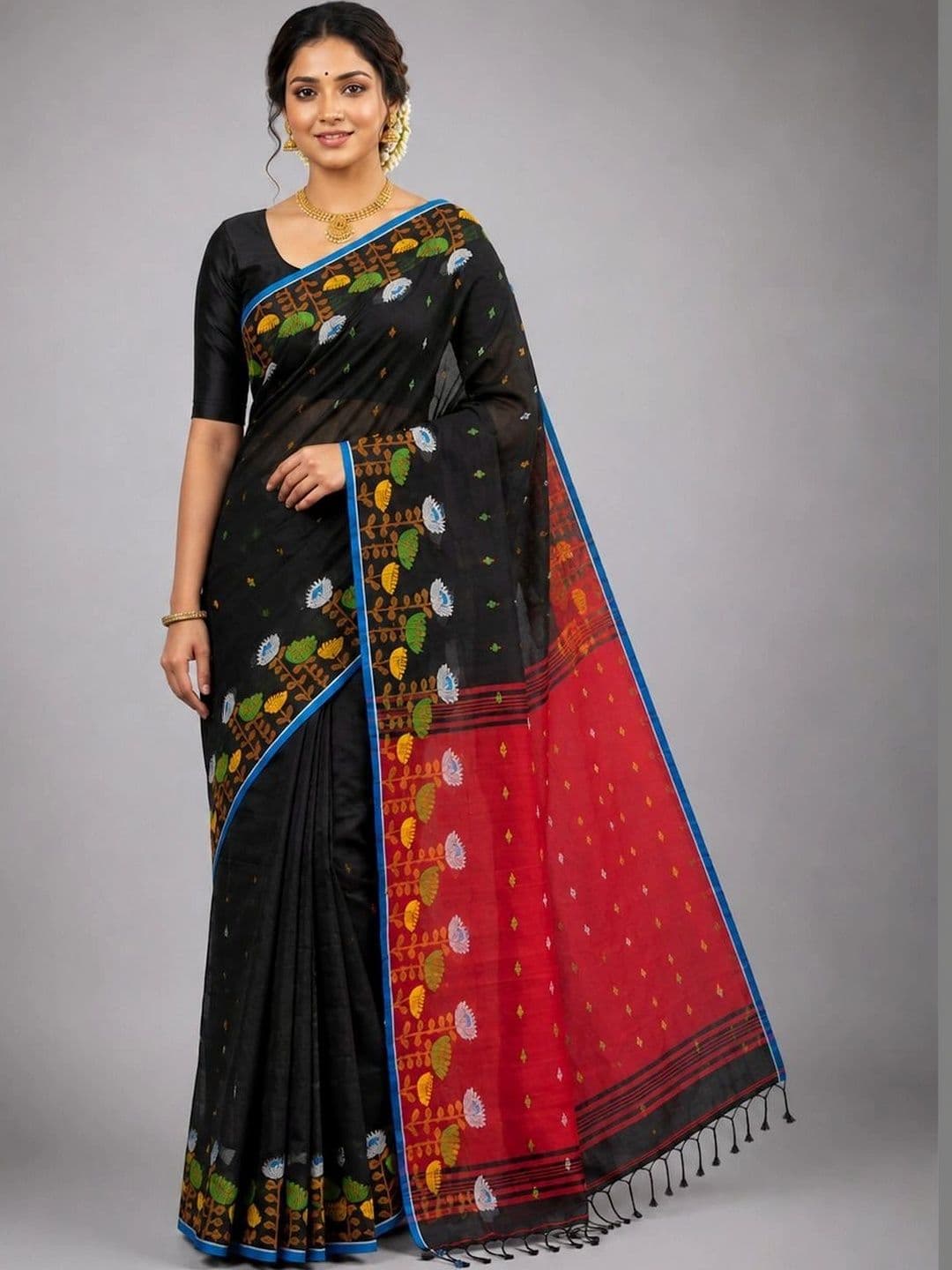 TWRIL Woven Design Zari Silk Cotton Saree - view 1