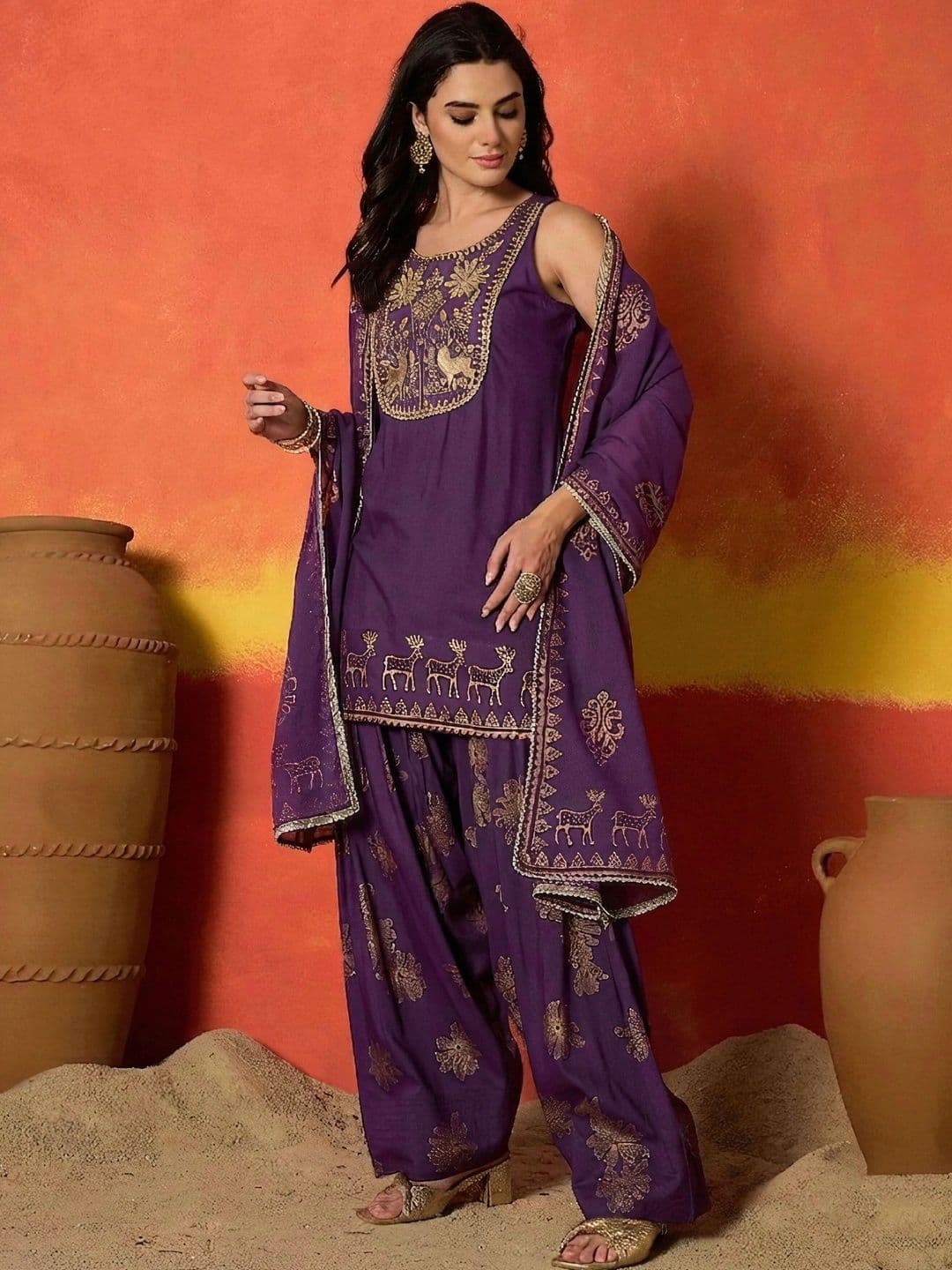 Stylum Women Ethnic Motifs Printed Regular Kurta with Patiala & With Dupatta - view 1