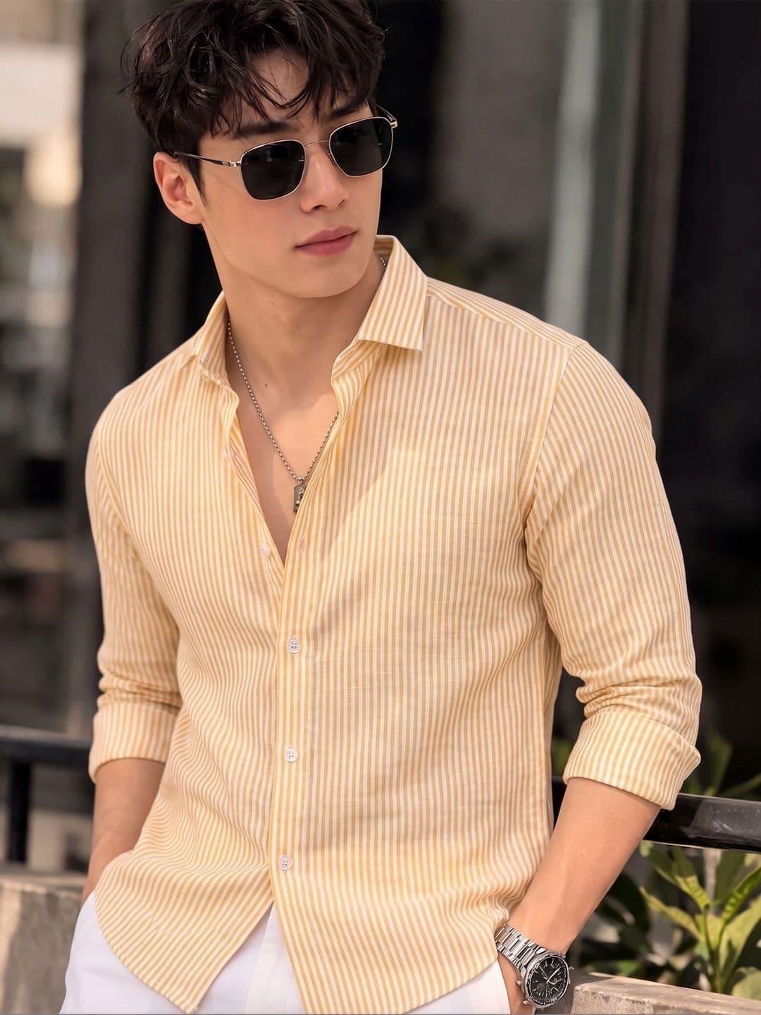 Nat Jastica Men Straight Striped Casual Shirt - view 1