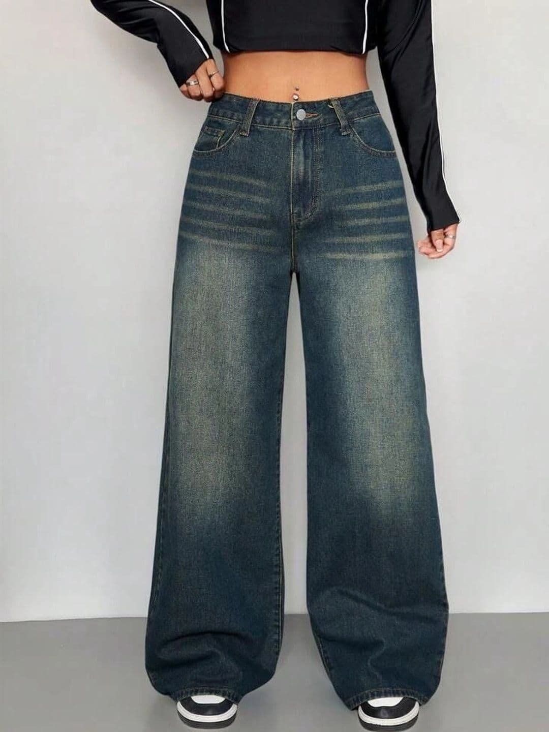 HUNTER & HAYES Women Wide Leg High-Rise Low Distress Jeans - view 1