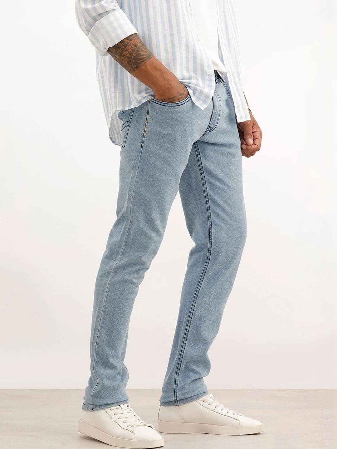 WROGN Men Slim Fit High-Rise Heavy Fade Stretchable Jeans - view 1