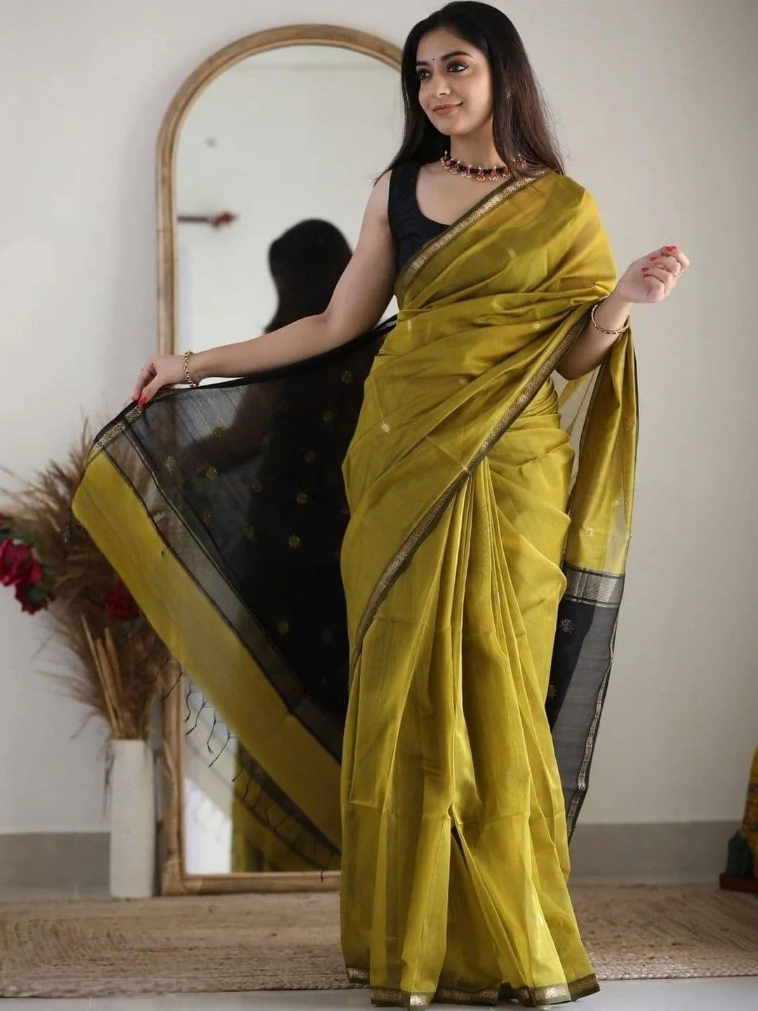 NIRVAAN Woven Design Zari Silk Cotton Designer Saree - view 1