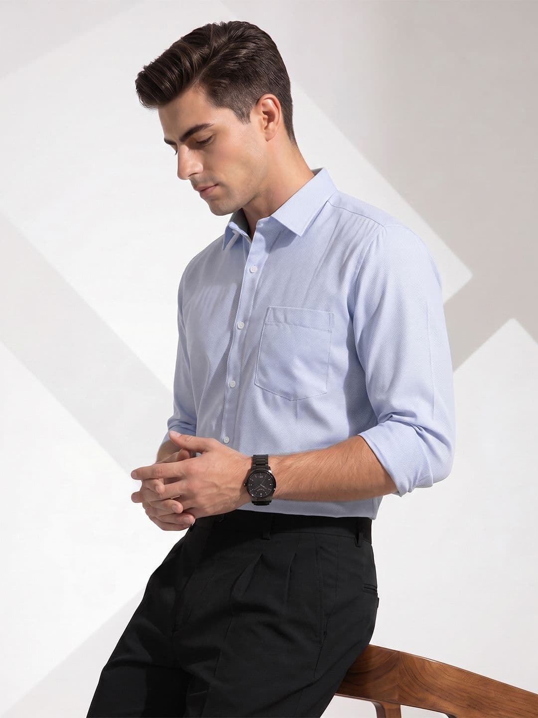 INVICTUS Self Design Slim Fit Formal Shirt - view 1