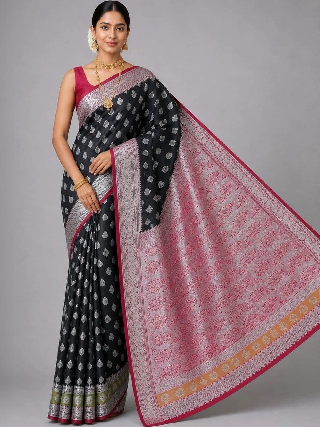 Fashioneta Handloom Woven Design Zari Art Silk Saree - view 1