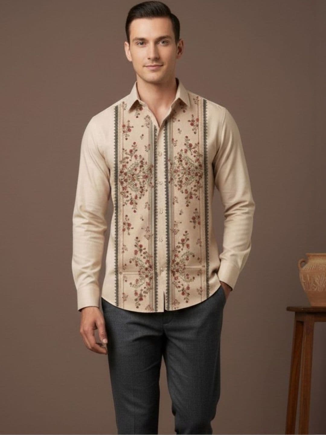 DEVOILER Men Standard Floral Printed Casual Shirt - view 1