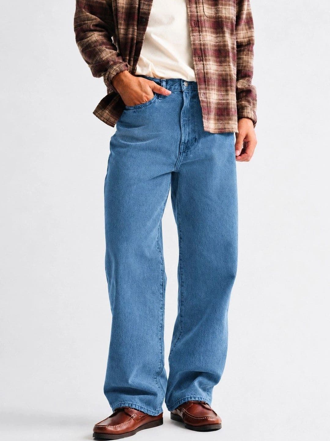 Ygdeal Men Wide Leg Mid-Rise Jeans - view 1