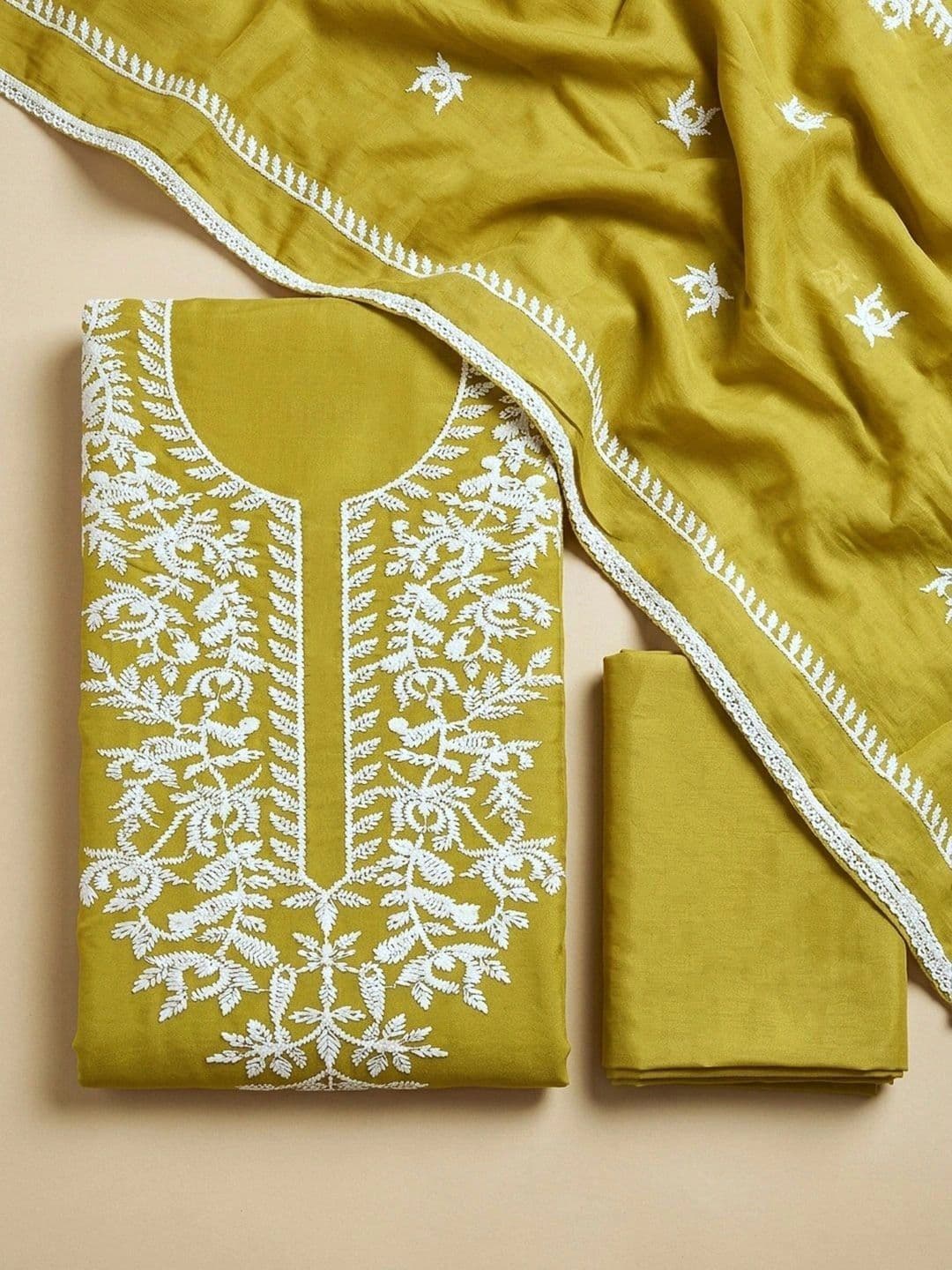Meena Bazaar Embroidered Unstitched Dress Material - view 1