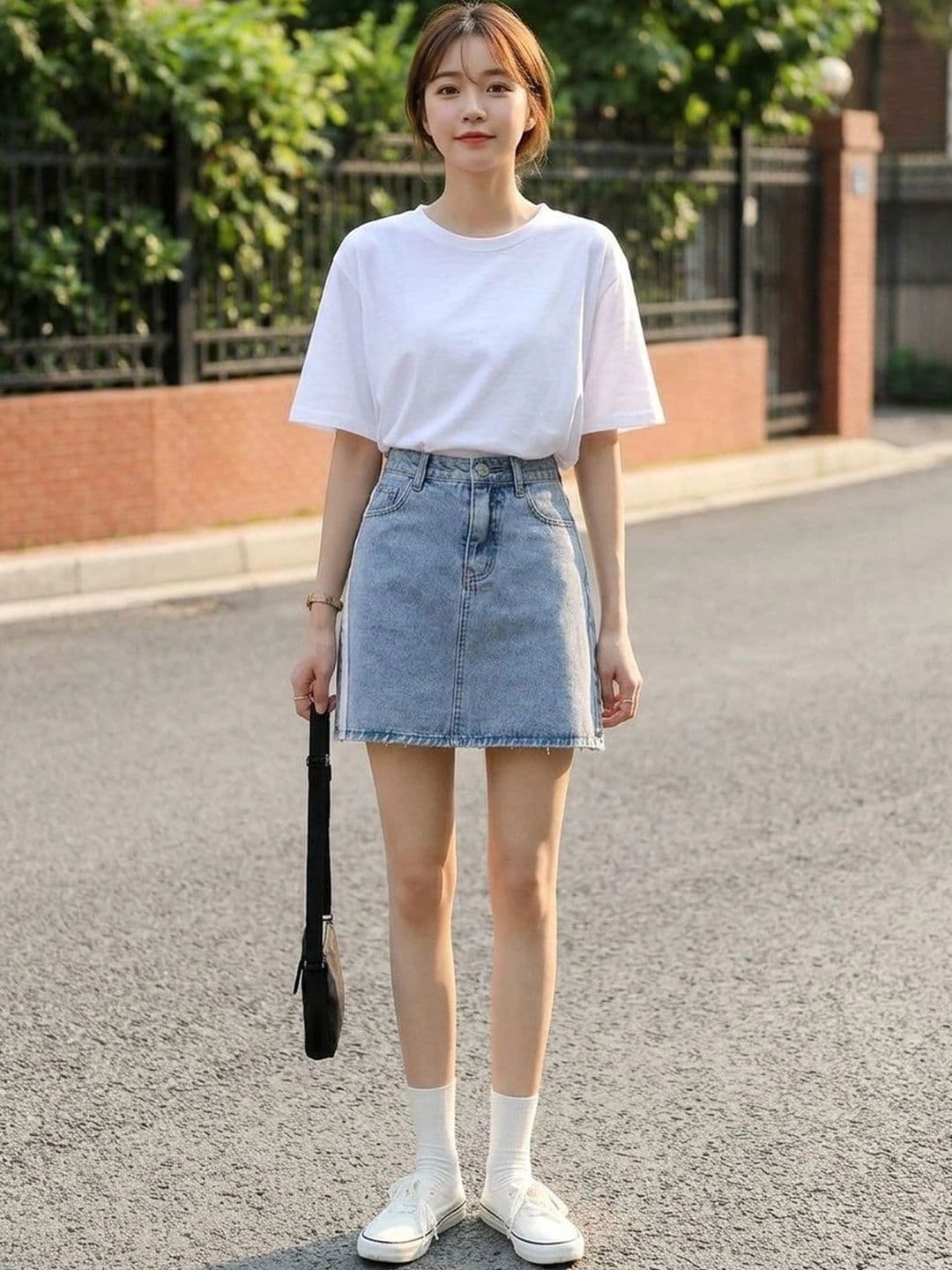 StyleCast Women Denim Mini A-Line Skirt - view 1