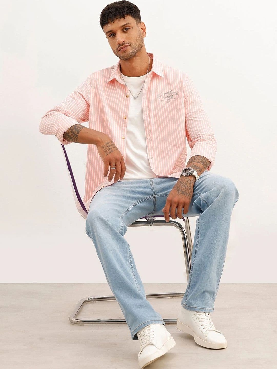 WROGN Men Slim Fit Striped Casual Shirt - view 1