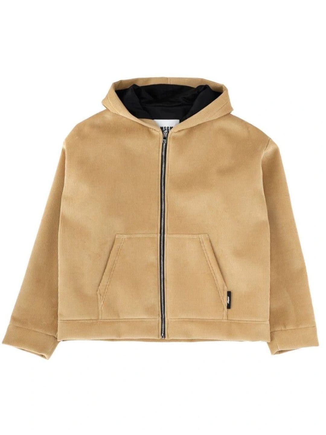 MSGM Beige Textured Hood Jacket - view 1
