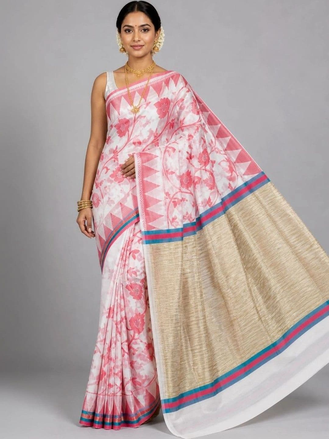 Fashioneta Weaves Floral Art Silk Saree - view 1