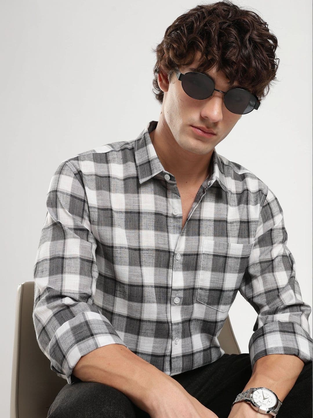 THE SHIRT CODE Men Slim Fit Checked Casual Shirt - view 1