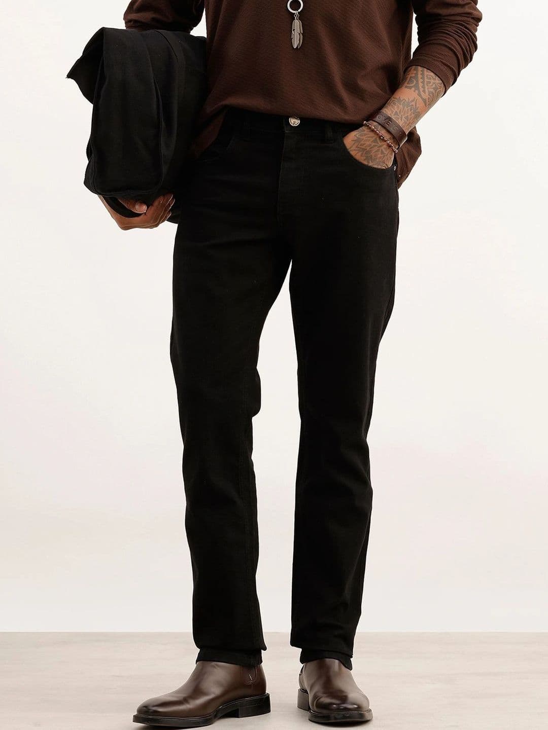 WROGN Men Slim Fit High-Rise Light Fade Stretchable Jeans - view 1