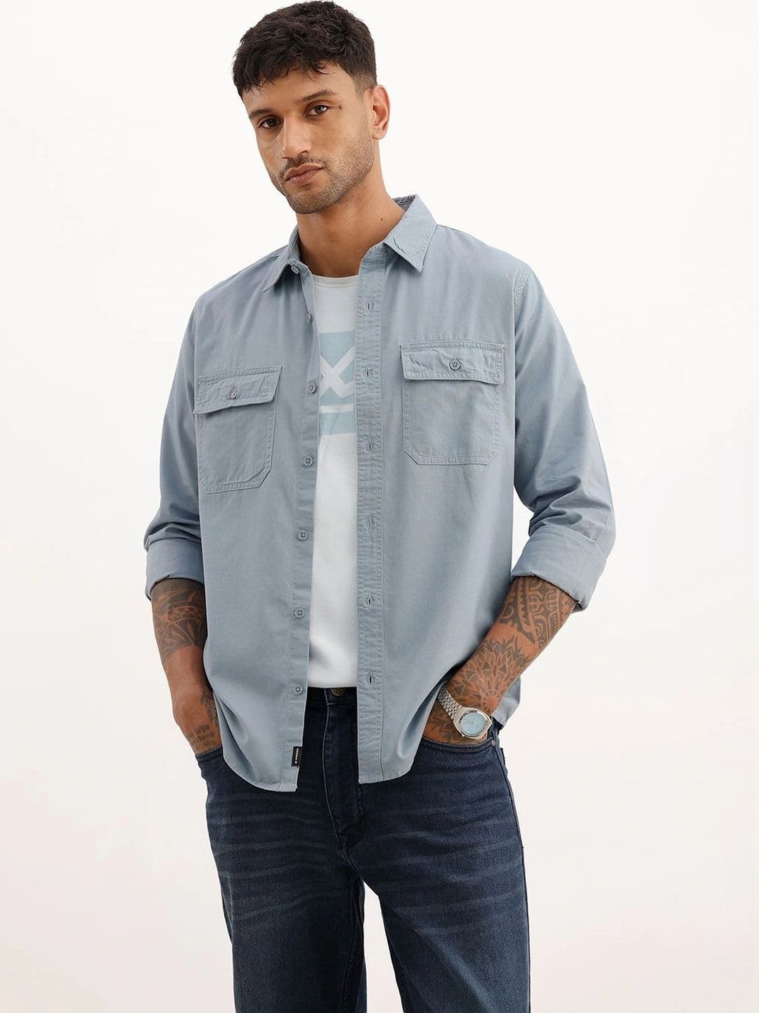 WROGN Men Slim Fit Casual Shirt - view 1