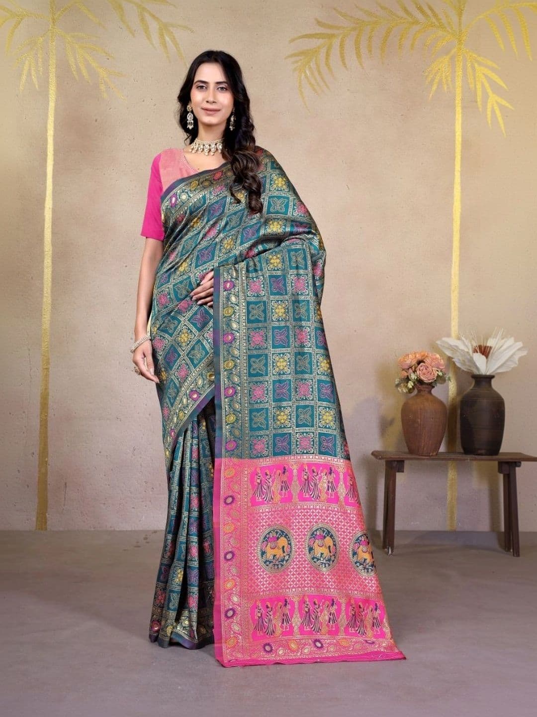 SAUMYANI FASHION Woven Design Zari Designer Banarasi Saree - view 1